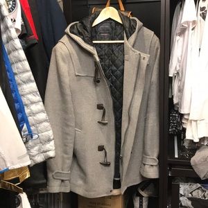 Zara Men’s Pea Coat Light Grey